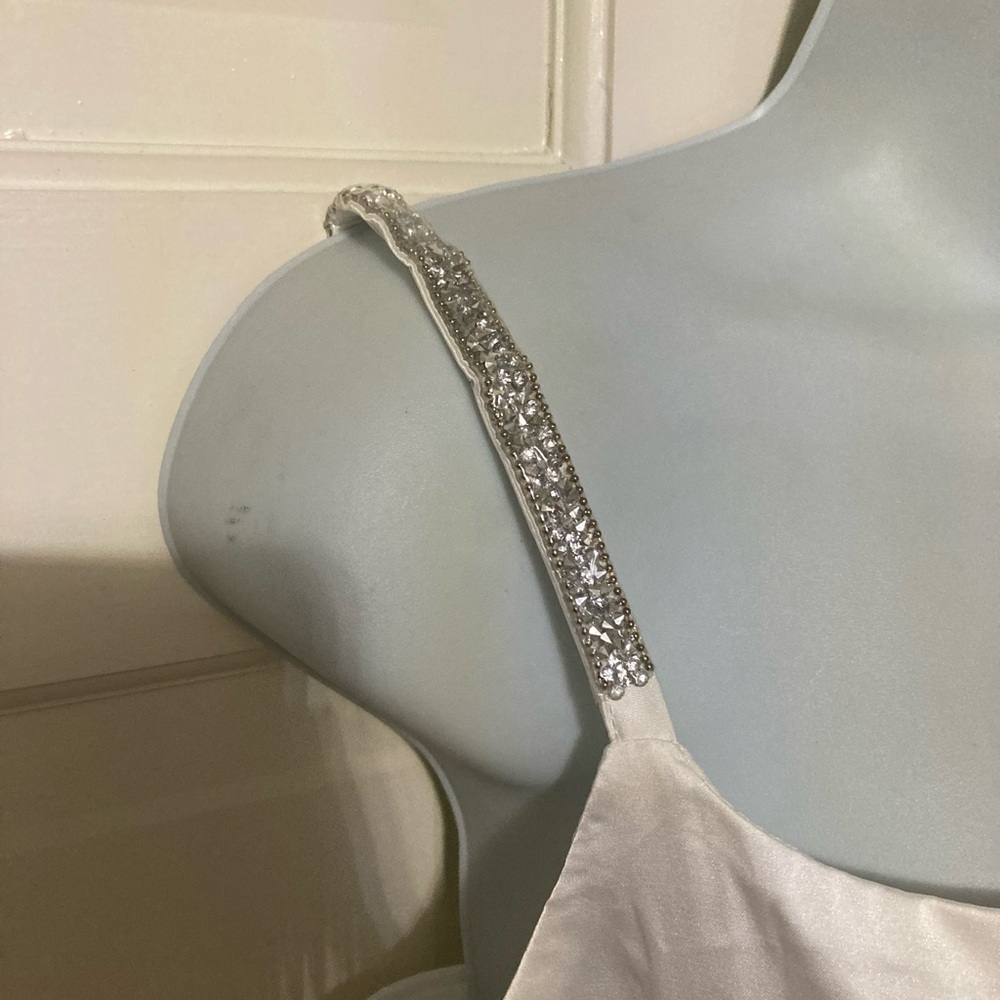 Elegant White Slip Dress with Sparkle Straps - Picture 2 of 5
